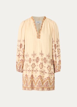 Ba&sh Dames Zola semi-transparante mini tuniekjurk met print in de kleur Geel