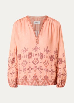 Ba&sh Dames Zato blouse met print in de kleur Zalmroze