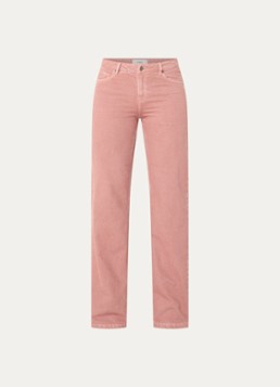 Ba&sh Dames Vana high waist straight leg jeans met gekleurde wassing in de kleur Zalmroze