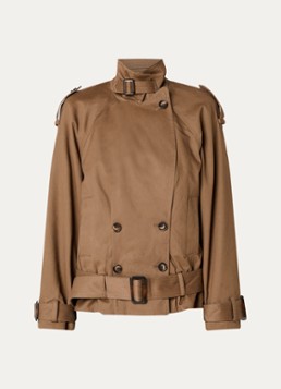 Ba&sh Dames Winnie trenchcoat met strikceintuur en steekzakken in de kleur Camel