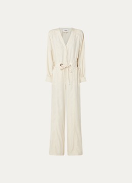 Ba&sh Dames Pere loose fit jumpsuit met ceintuur in de kleur Beige