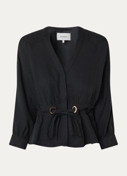 Ba&sh Dames Precilia blouse met strikceintuur in de kleur Zwart
