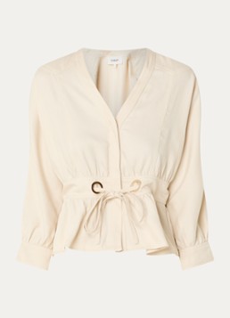 Ba&sh Dames Precilia blouse met strikceintuur in de kleur Creme