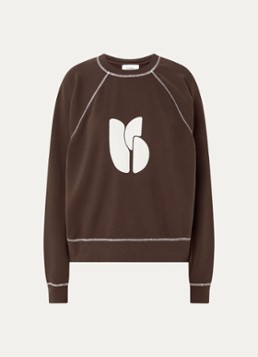 Ba&sh Dames Bart sweater met logopatch in de kleur Chocoladebruin