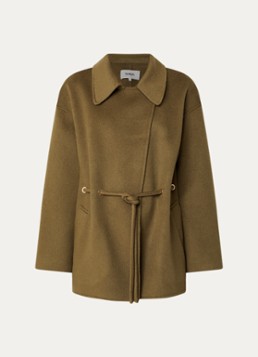 Ba&sh Dames Kam mantel in wolblend met steekzakken in de kleur Khaki