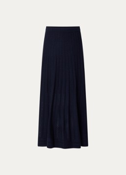 Ba&sh Dames Doha maxi rok in wolblend met opengewerkt dessin in de kleur Donkerblauw