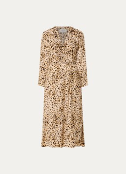 Ba&sh Dames Hamy maxi jurk met dierenprint en split in de kleur Camel
