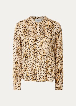 Ba&sh Dames Hony blouse met dierenprint in de kleur Gebroken wit