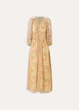 Ba&sh Dames Chana maxi tuniekjurk met print in de kleur Camel