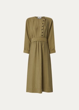 Ba&sh Dames Canny maxi tuniekjurk met ceintuur in de kleur Mosgroen