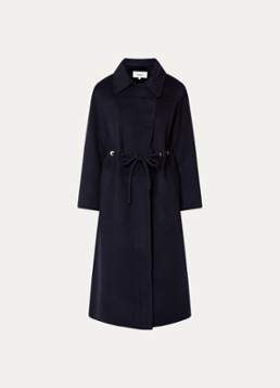 Ba&sh Dames Kate trenchcoat in wolblend met steekzakken in de kleur Donkerblauw