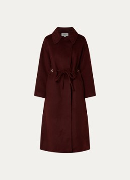 Ba&sh Dames Kate trenchcoat in wolblend met steekzakken in de kleur Donkerrood