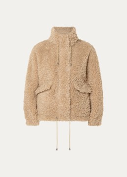Ba&sh Dames Sonjo jack van teddy met opgestikte zakken in de kleur Zand