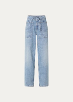 Ba&sh Dames Cocy high waist straight fit jeans met lichte wassing in de kleur Indigo