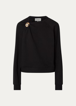 Ba&sh Dames Della asymmetrische sweater met plooidetail in de kleur Zwart