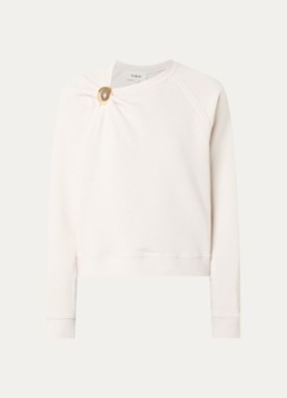 Ba&sh Dames Della asymmetrische sweater met plooidetail in de kleur Wit