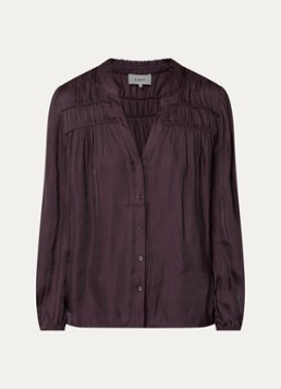 Ba&sh Dames Cessia blouse met ruches in de kleur Aubergine
