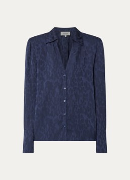 Ba&sh Dames Hetsey blouse met dierenprint in de kleur Donkerblauw