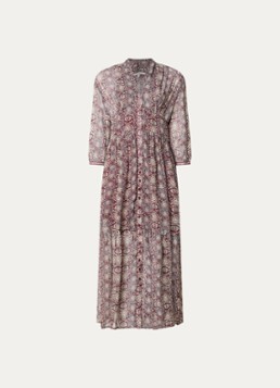 Ba&sh Dames Dazzle maxi blousejurk met print in de kleur Cranberryrood
