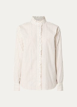 Ba&sh Dames Elvire blouse met opstaande kraag in de kleur Gebroken wit