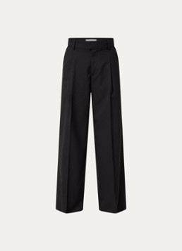 Ba&sh Dames Cravy high waist wide fit broek in wolblend in de kleur Zwart