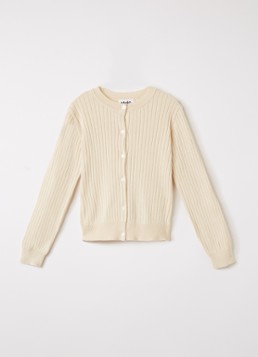 Molo Meisjes Gloria ribgebreid vest met stretch in de kleur Zand, maat: 3-4Y=104