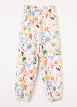 Molo Meisjes Adriana tapered fit broek van badstof in de kleur Gebroken wit, maat: 5-6Y=116