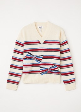 Molo Meisjes Gwenda fijngebreide trui van wol in de kleur Creme, maat: 13-14Y=164