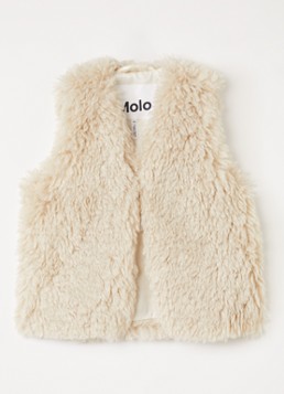 Molo Meisjes Hatcha gilet van teddy in de kleur Beige, maat: 9-10Y=140