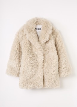 Molo Meisjes Helin mantel van teddy in de kleur Beige, maat: 15-16Y=176