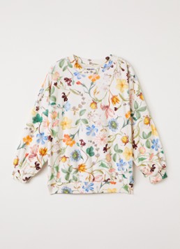 Molo Meisjes Marika sweater met bloemenprint in de kleur Gebroken wit, maat: 11-12Y=152