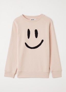 Molo Meisjes Mike sweater met borduring in de kleur Lichtroze, maat: 5-6Y=116