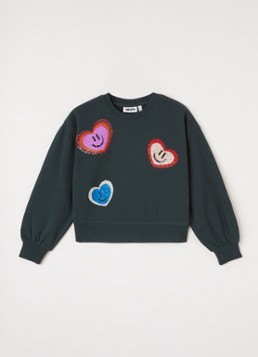 Molo Meisjes Miki sweater met pailletten in de kleur Groen, maat: 11-12Y=152