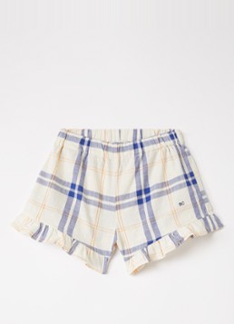BOBO CHOSES Meisjes Loose fit korte broek met ruitdessin in de kleur Gebroken wit, maat: 10-11Y=140
