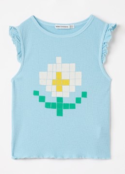 BOBO CHOSES Meisjes Daisy top met bloemenprint in de kleur Blauw, maat: 10-11Y=140