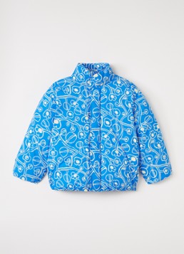 BOBO CHOSES Meisjes Gewatteerd jack met bloemenprint in de kleur Blauw, maat: 4Y-5Y=104