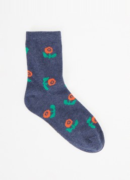 BOBO CHOSES Meisjes Stamp Bloom sokken met bloemenprint in de kleur Violet, maat: 35-37