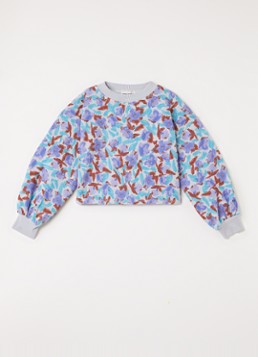 BOBO CHOSES Meisjes Sweater met bloemenprint in de kleur Paars, maat: 8Y-9Y=128