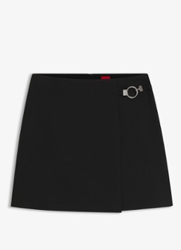 HUGO Dames Mini rok met ceintuur in de kleur Zwart