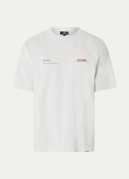 Represent Heren Patron of the Club T-shirt met logo- en backprint in de kleur Grijsmele, maat: S