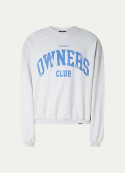 Represent Heren Sweater met logoprint in de kleur Grijsmele, maat: XS