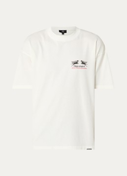 Represent Heren 24 Hour service T-shirt met logo- en backprint in de kleur Beige, maat: S