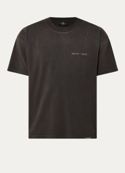 Represent Heren Resent T-shirt met logo- en backprint in de kleur Donkerbruin, maat: XL