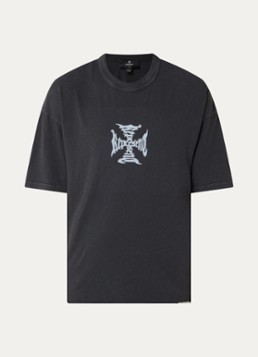 Represent Heren MH V2 T-shirt met logo- en backprint in de kleur Zwart, maat: S
