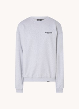 Represent Heren Owners Club sweater met logo- en backprint in de kleur Grijsmele, maat: S