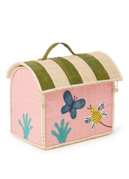 Rice Opbergmand met borduring 22 cm Roze - Deal