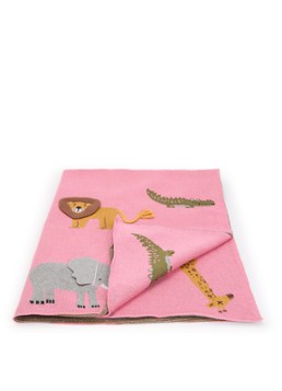 Rice Jongens Wiegdeken 100 x 80 cm in de kleur Roze, maat: 100x80