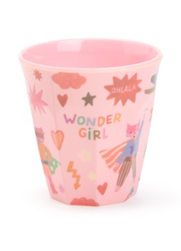 Rice Meisjes Kinderbeker 9 cm in de kleur Roze, maat: 250ml