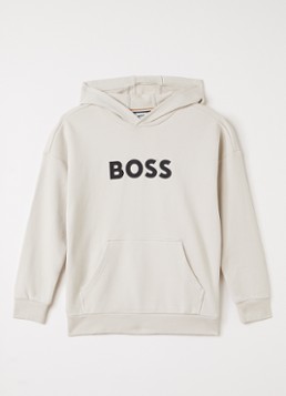 HUGO BOSS Jongens Hoodie met logoprint in de kleur Beige, maat: 12J=152