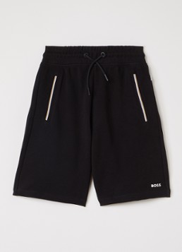 BOSS Jongens Loose fit korte broek met logo in de kleur Zwart, maat: 4J=104